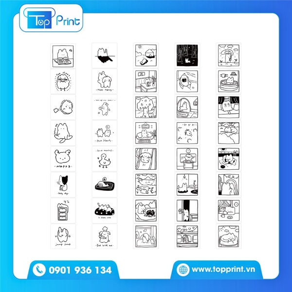 Sticker cute không màu cho planner