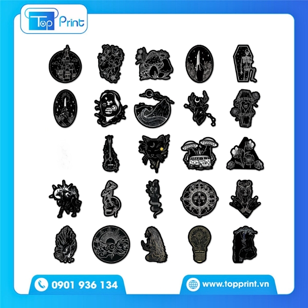 In sticker cute không màu chất liệu giấy nhám