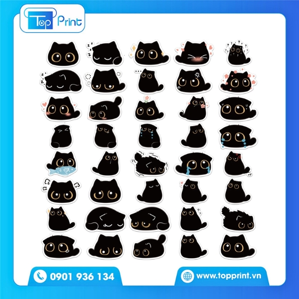Sticker cute không màu chất lượng in UV