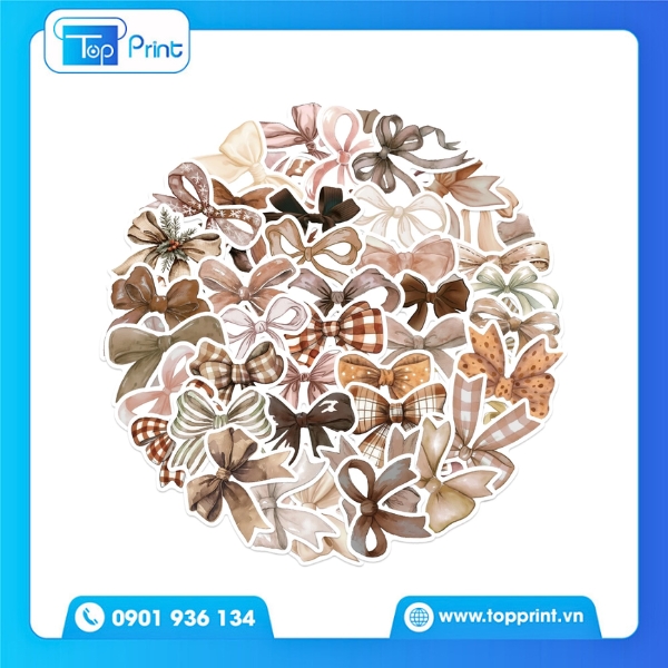 Sticker nơ thiết kế 3D d&aacute;n nổi bật