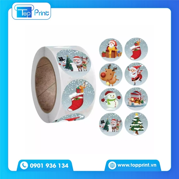 In Sticker Noel Số Lượng Lớn Giá Tốt