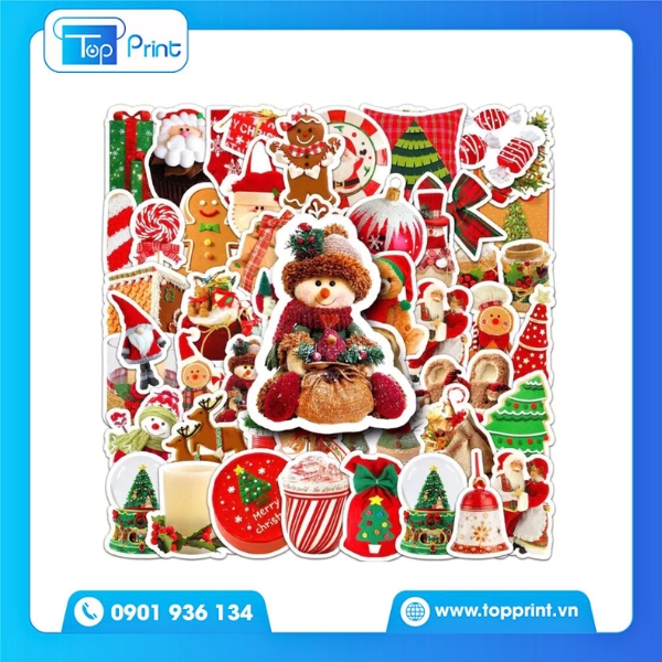 Sticker Noel Dán Túi Quà – Sắc Màu Giáng Sinh