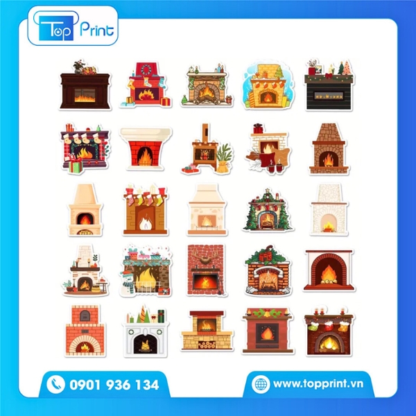 In Sticker Noel Phủ UV Bóng Sang Trọng