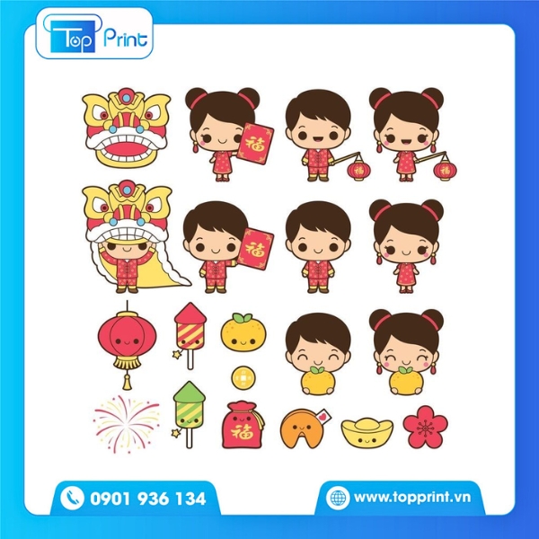 In Sticker Tết Sáng Tạo Theo Phong Cách Cá Nhân