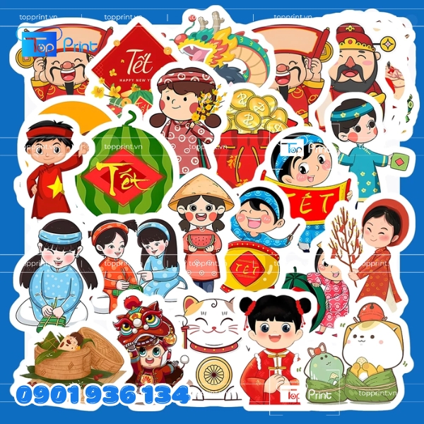 Mẫu Sticker Tết Độc Đáo Cho Năm Mới