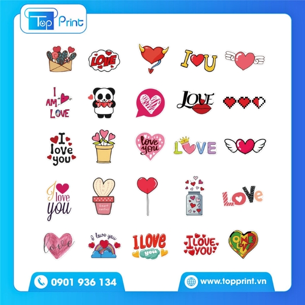 In Sticker Trái Tim Giá Rẻ – Giao Nhanh Trong Ngày