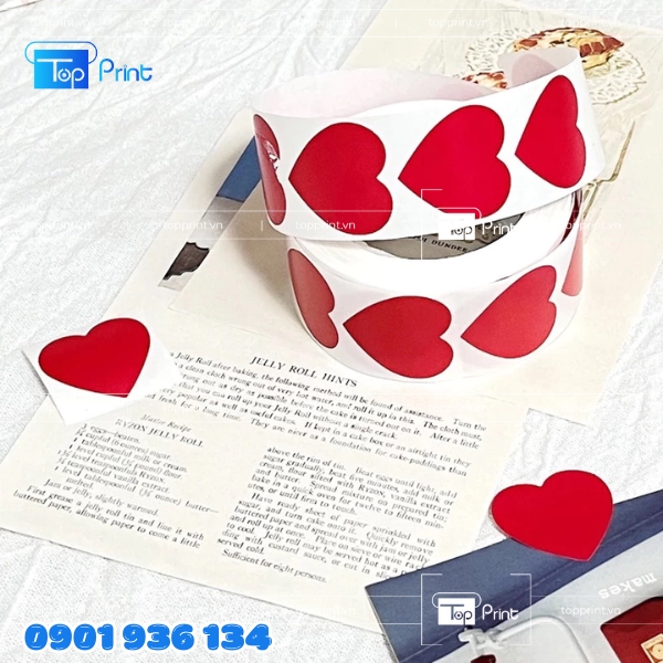 Sticker Trái Tim In Tại Topprint – Sắc Nét Từng Chi Tiết
