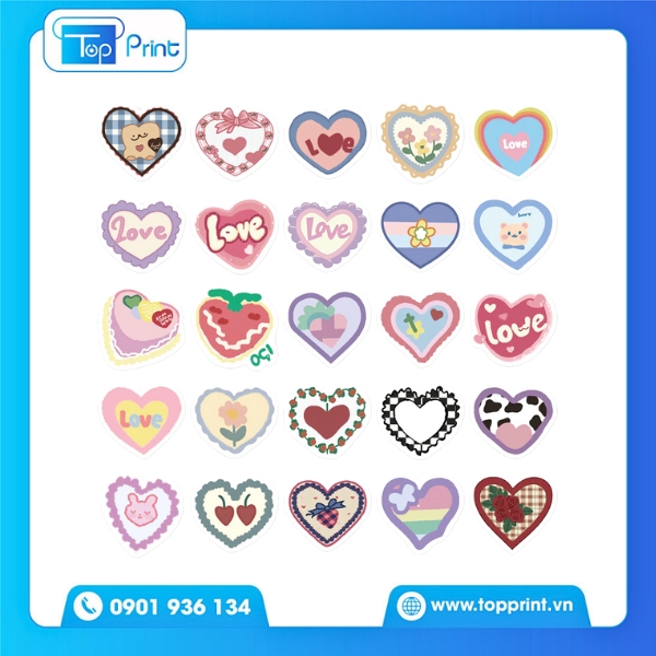 Sticker Trái Tim – Nghệ Thuật Của Tình Yêu Dưới Dạng In Ấn