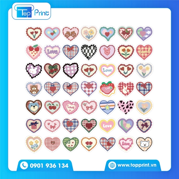 Dịch Vụ In Sticker Trái Tim Số Lượng Lớn