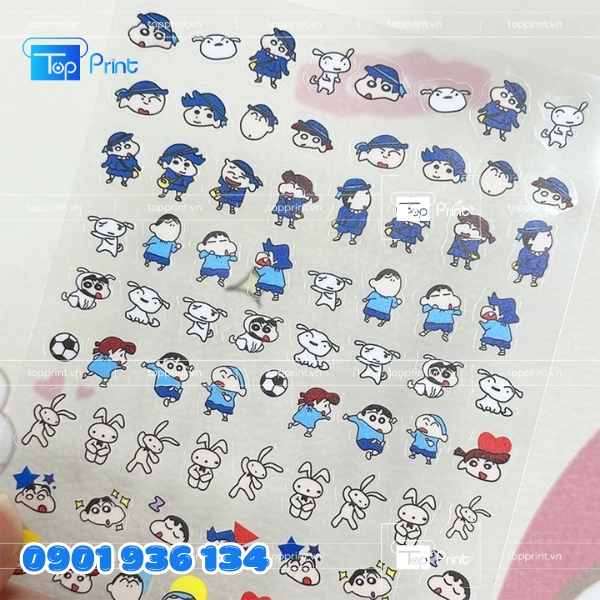 Sticker Trong Suốt Hình Thú Cưng – In Số Lượng Ít