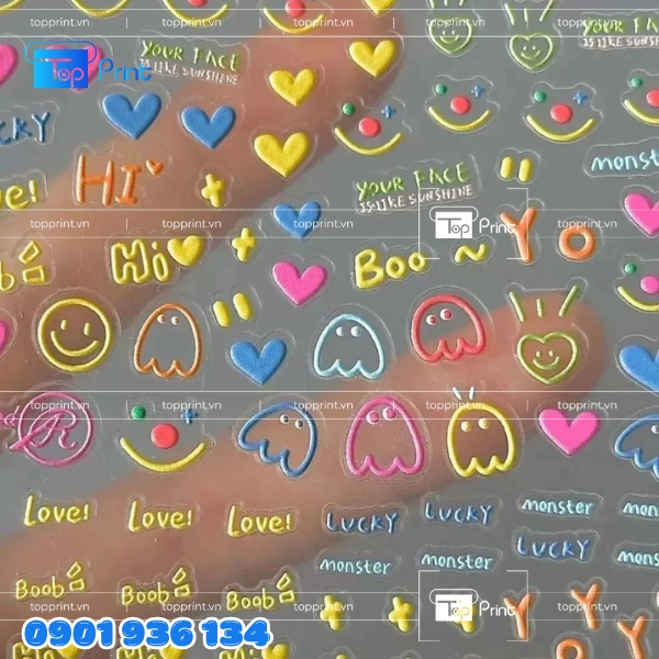 In Sticker Trong Suốt Theo Bộ Chủ Đề
