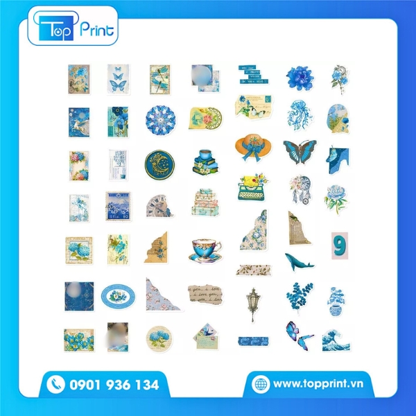Sticker Handmade Phong Cách Vintage – In Laser Cao Cấp