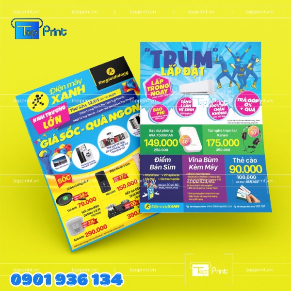 Tờ rơi điện máy in ấn sắc nét chất lượng cao