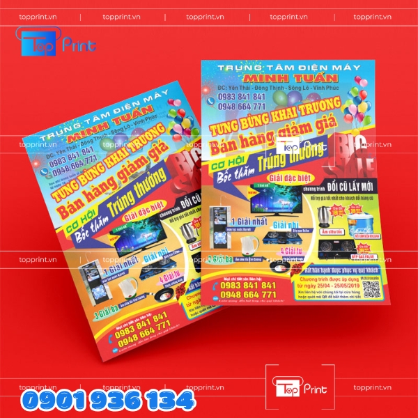 Tờ rơi điện máy công nghệ in hiện đại giá tốt