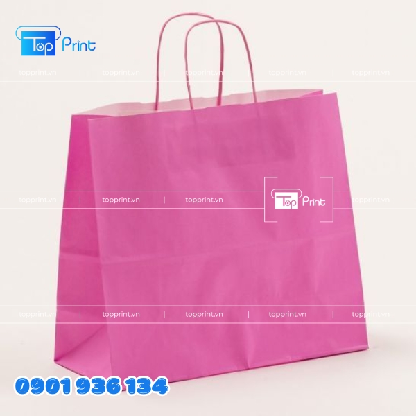 Túi giấy trơn trắng in logo shop thời trang – in tại Topprint