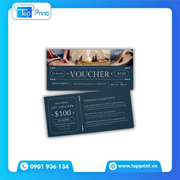 Voucher spa thực tế sau khi in tại Topprint