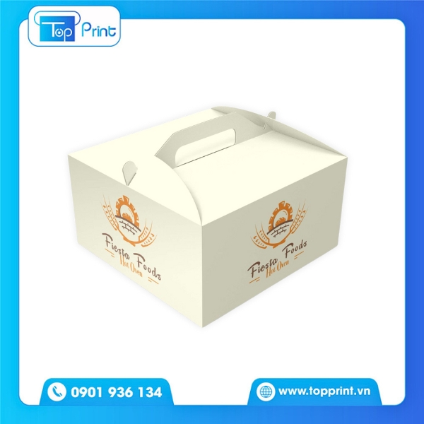 Thiết kế hộp b&aacute;nh kem in UV sang trọng