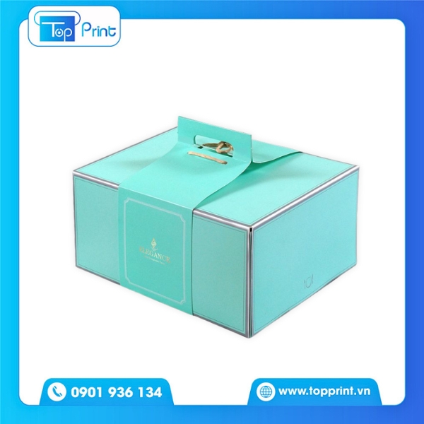 Mẫu hộp b&aacute;nh kem in logo thương hiệu nổi bật