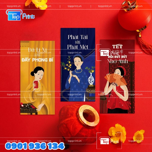 In bao lì xì cho công ty theo bộ nhận diện