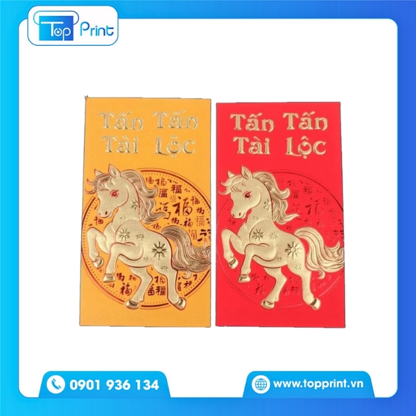 In bao lì xì thiết kế tông đỏ – vàng nổi bật