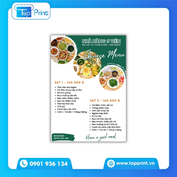 Menu Cá Viên Chiên Thiết Kế Sáng Tạo – In Ấn Chất Lượng