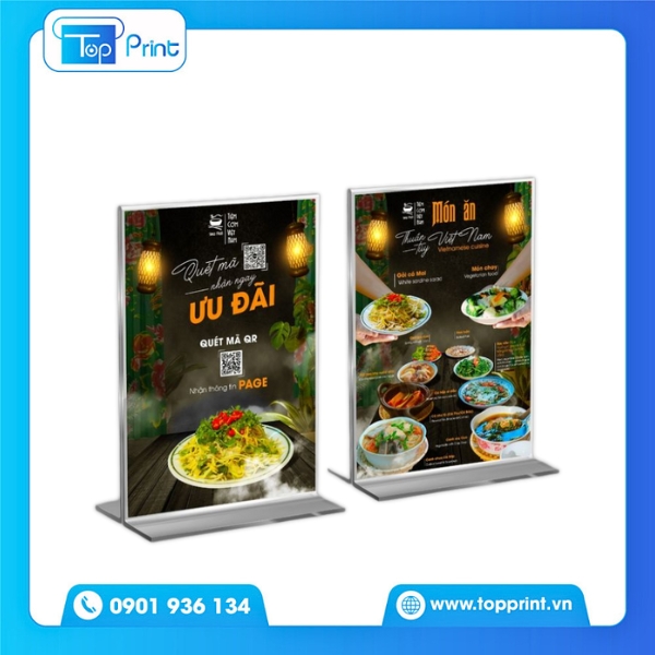 In menu đứng kỹ thuật số lấy ngay, chất lượng cao