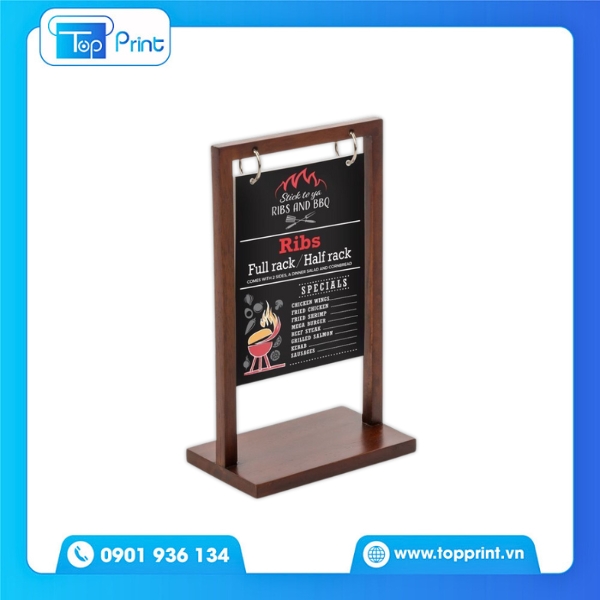 Mẫu menu đứng đẹp cho tiệc cưới sang trọng