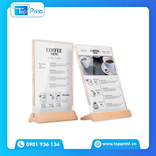 In menu đứng offset giấy Couche 300gsm giá rẻ