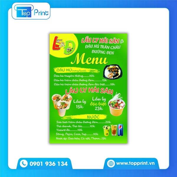 In menu lẩu khổ A4 – phổ biến và tiện lợi