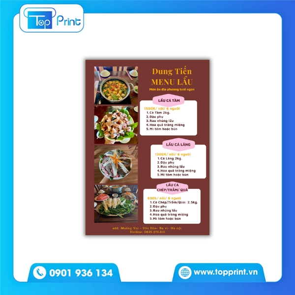Menu lẩu đóng gáy lò xo tiện dụng
