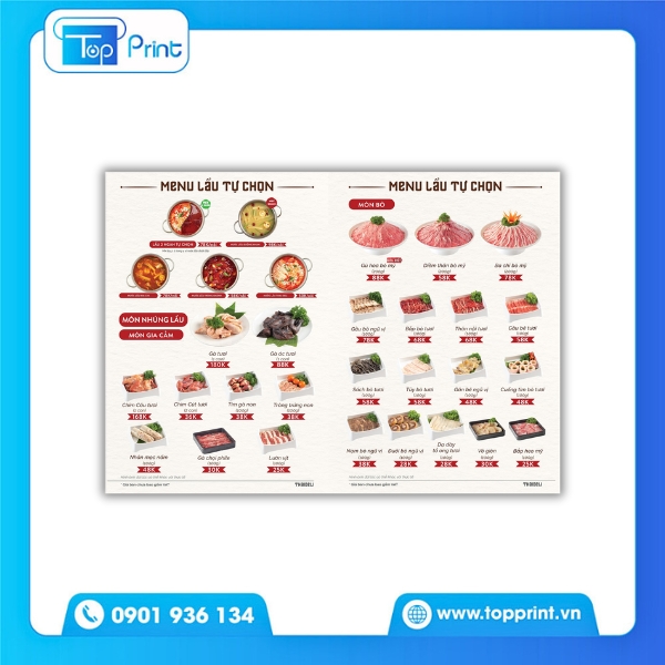 Menu lẩu dành cho quán lẩu nướng kết hợp