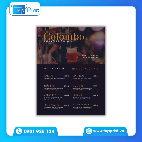 Mẫu Menu Lounge Đẹp – In Lấy Ngay Tại TPHCM