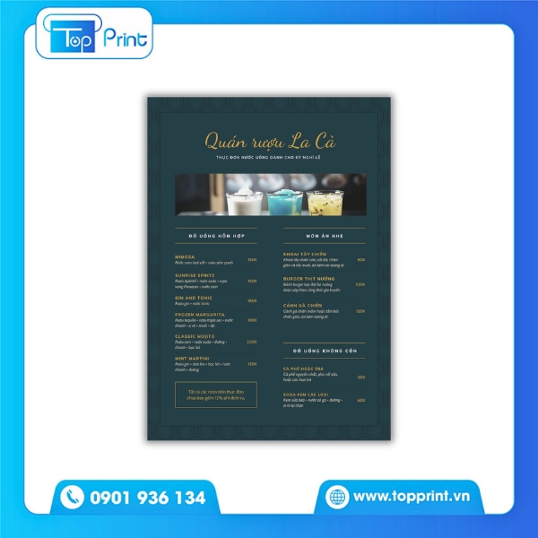 Topprint – Địa Chỉ In Menu Quán Bar Uy Tín, Giá Tốt