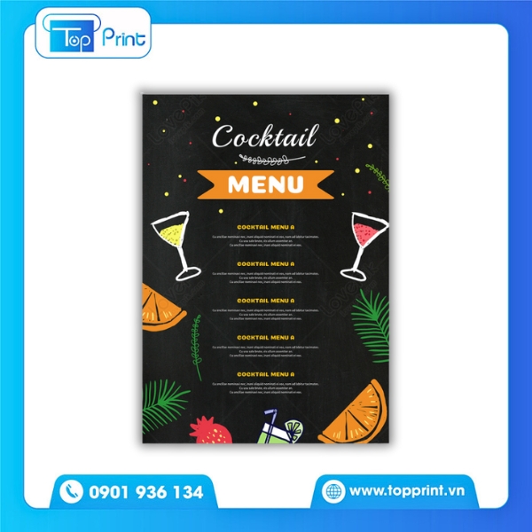 Menu Quán Bar