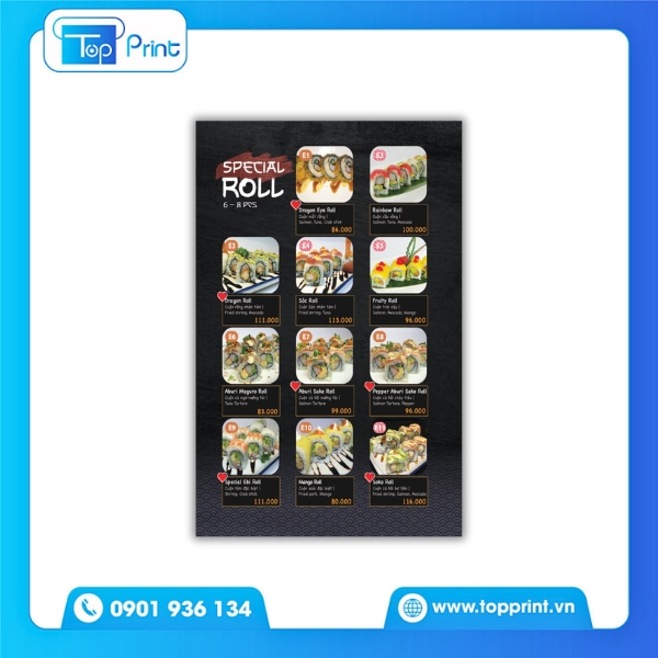 In menu quán Nhật giá rẻ, giao hàng toàn quốc