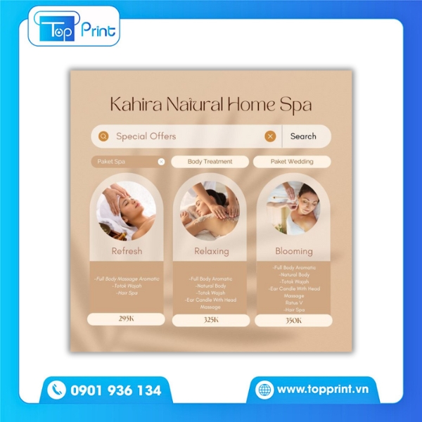 In Menu Spa Số Lượng Ít – Phù Hợp Khởi Nghiệp