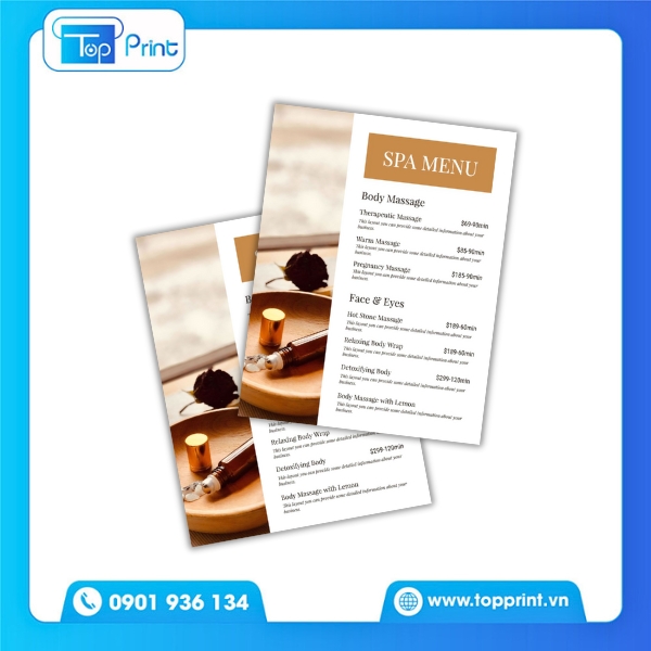 Menu Spa