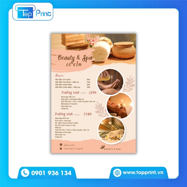 In Menu Spa Với Công Nghệ Kỹ Thuật Số Hiện Đại