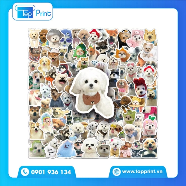 Sticker con ch&oacute; nhỏ d&aacute;n sổ tay