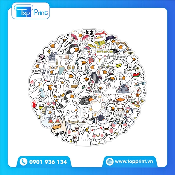 Sticker con vịt đ&aacute;ng y&ecirc;u d&aacute;n laptop