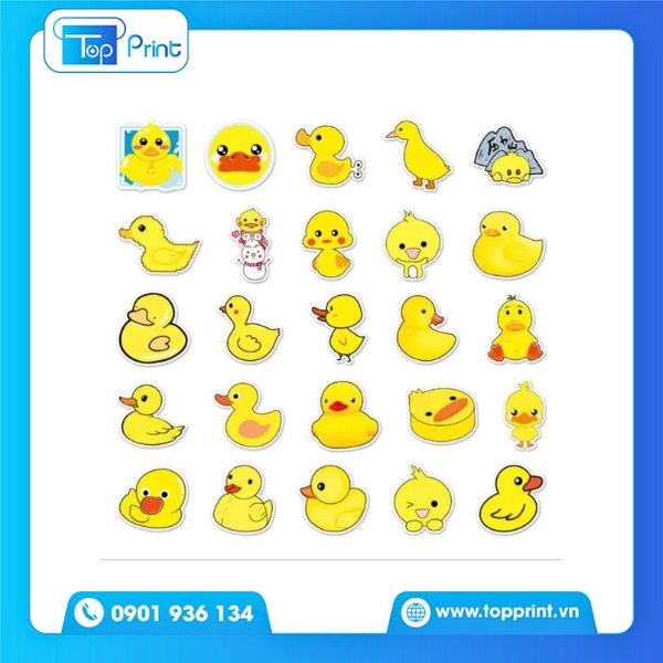 Sticker con vịt hoạt h&igrave;nh c&aacute;n mờ chống trầy