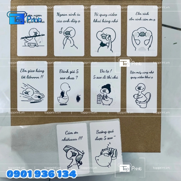 Mẫu sticker con vịt c&aacute;n b&oacute;ng in tại Topprint