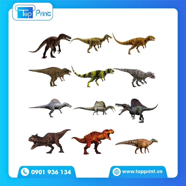 Sticker in khủng long vintage kiểu retro