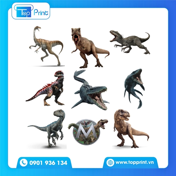Sticker khủng long d&aacute;n điện thoại &ndash; in chống trầy