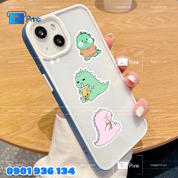 Mẫu sticker khủng long cute in theo y&ecirc;u cầu