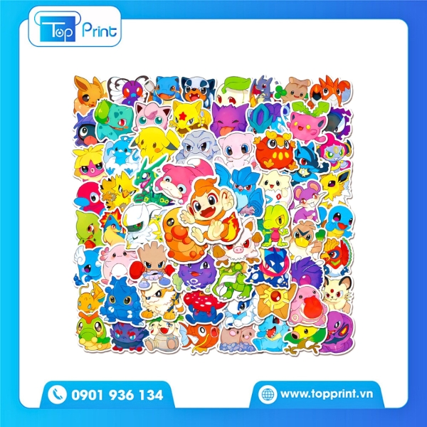 Sticker Pokemon in phản quang ngo&agrave;i trời