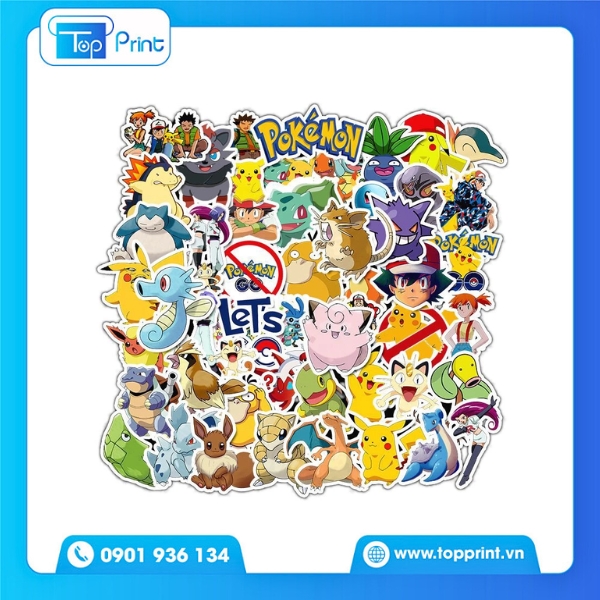 In nhanh sticker Pokemon giao h&agrave;ng to&agrave;n quốc