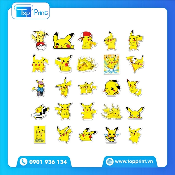 Dịch vụ in sticker Pokemon số lượng lớn
