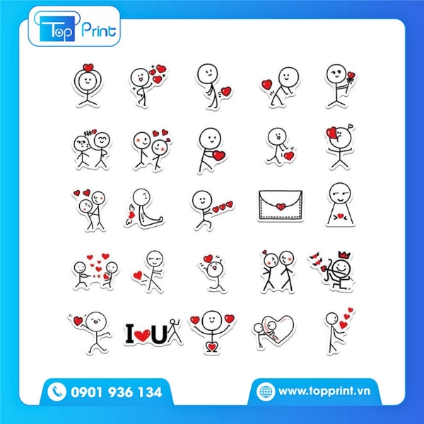 Sticker T&igrave;nh Y&ecirc;u In Ấn Chất Lượng Cao Cấp