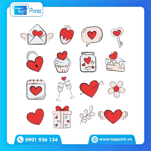 Sticker T&igrave;nh Y&ecirc;u Thiết Kế Theo Y&ecirc;u Cầu